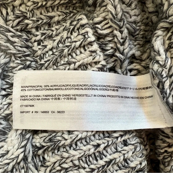 C/Meo Collective Women Sweater Crew Neck Melange Gray Cotton Blend Sz Small S - Picture 10 of 10